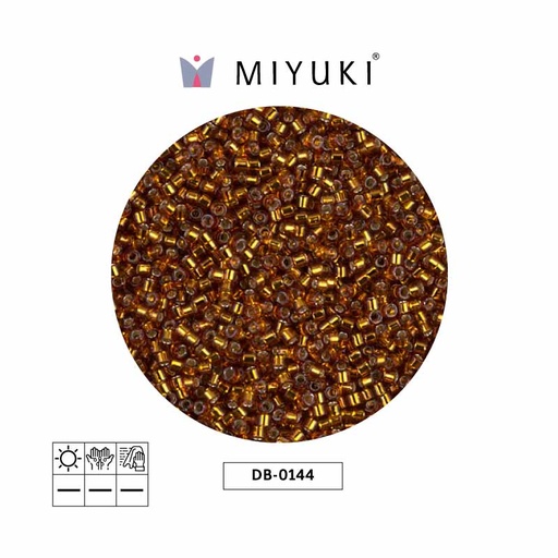 [27831] Miyuki delica 11/0 DB0144 dorado forrado amarillo x 50gr