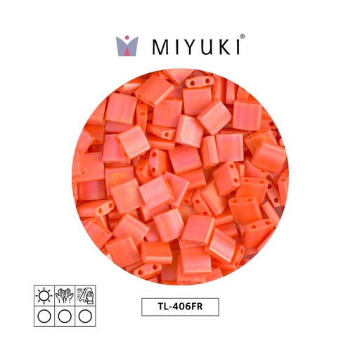 [17184] Miyuki tila 5x5x1.9mm TL0406FR mate opaco naranja AB x 50g