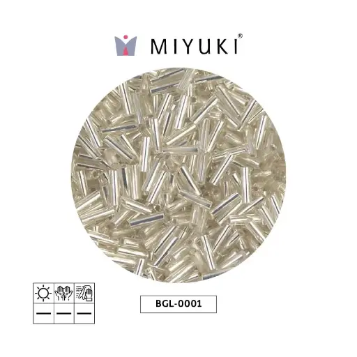[18181] Miyuki bugle 6mm BGL0001 plateado forrado cristal x 250G