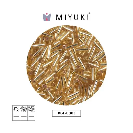 [25549] Miyuki bugle 6mm BGL0003 plateado forrado dorado x 250G