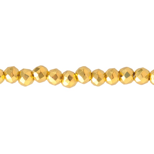 [23113] Murano redondo facetado 2mm dorado x 196 unds