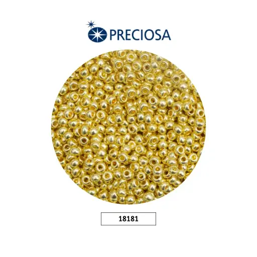[31825] Mostacilla checa preciosa 10/0 2mm 18181 P dorado metalizado x 500 G