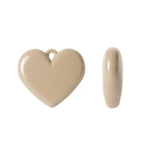 [20786] Dije corazón abaco chicle 3x3.5cm café claro x und