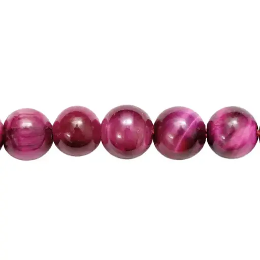 [26225] Sarta redonda 6mm ojo de tigre fucsia x 63 unds