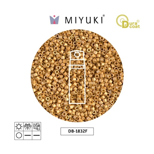 Miyuki delica 11/0 DB1832F galvanizado dorado Duracoat x 10gr