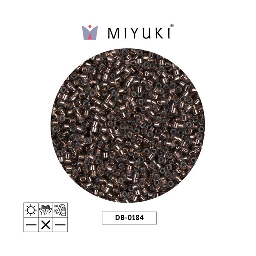 [29254] Miyuki delica 11/0 DB0184 plateado forrado oscuro taupe x 50g