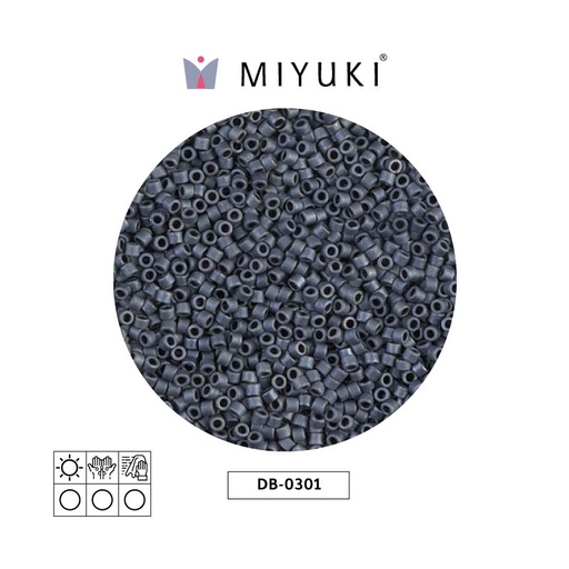 [14420] Miyuki delica 11/0 DB0301 mate gunmetal x 50g