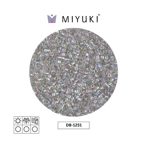 [29418] Miyuki delica 11/0 DB1251 transparente gris niebla AB x 50g