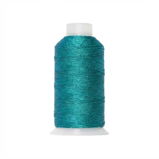 [14390] Hilo poliester metalizado 9 hilos L124 blue zircon x rollo 350m