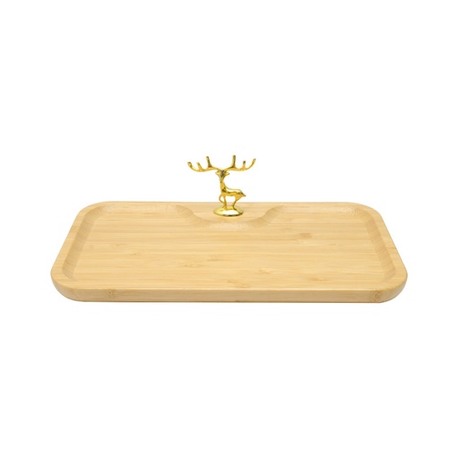 [19223] Bandeja exhibidor rectangular 30x16cm madera clara x und