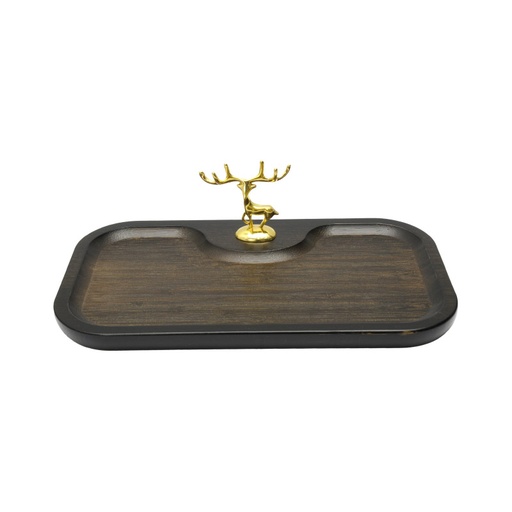 [17783] Bandeja exhibidor rectangular 25x14cm madera negra x und