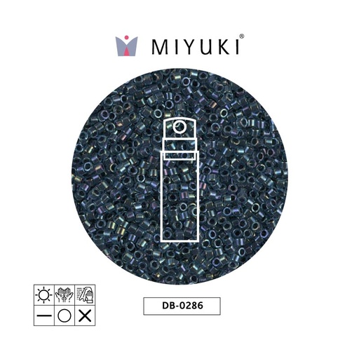 Miyuki delica 11/0 DB0286 midnight azul forrado azul AB x 10g
