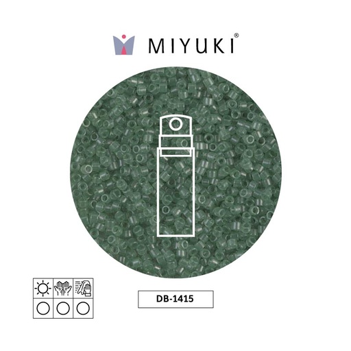 [32670] Miyuki delica 11/0 DB1415 transparente claro moss verde x 10g