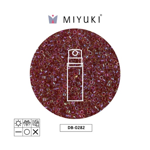 [32672] Miyuki delica 11/0 DB0282 rojo forrado claro lusterr x 10g