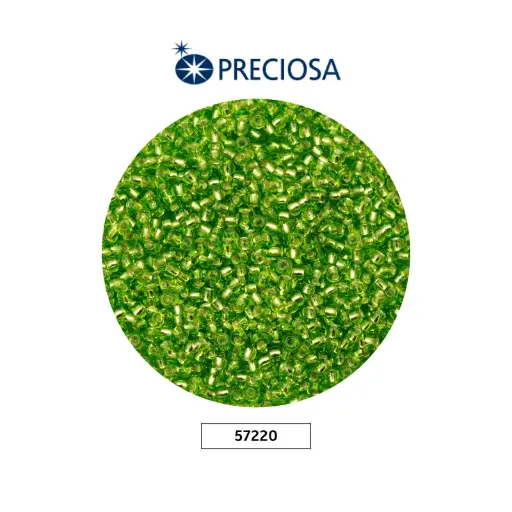 [25713] Mostacilla checa preciosa 2mm 57220 verde limon bri. x 500g