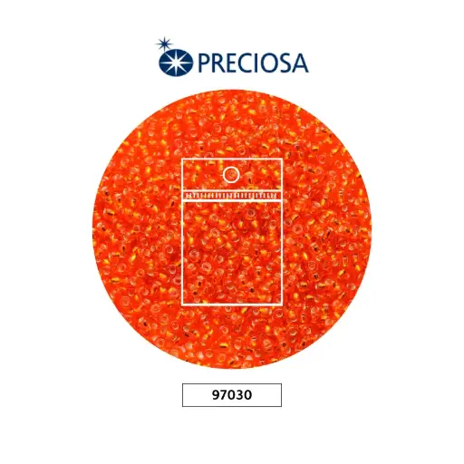 [22985] Mostacilla checa preciosa 10/0 2mm 97030 LP naranja x 50g