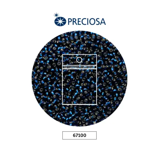 [28552] Mostacilla checa preciosa 10/0 2mm 67100 LP azul oscuro x 50g