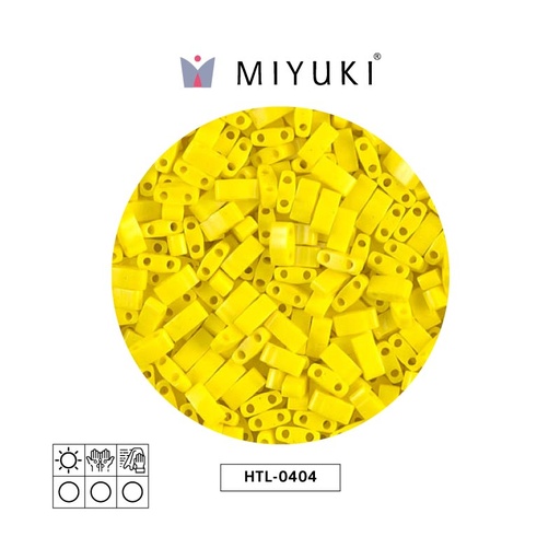 Miyuki half tila 5x2.3x1.9mm HTL0404 opaco amarillo x 50g