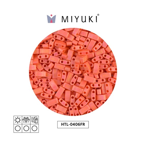 Miyuki half tila 5x2.3x1.9mm HTL0406FR mate opaco naranja x 50g