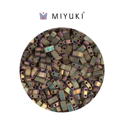 [31344] Miyuki half tila 5x2.3x1.9mm HTL2035 mate metalizado khaki iris x 50g