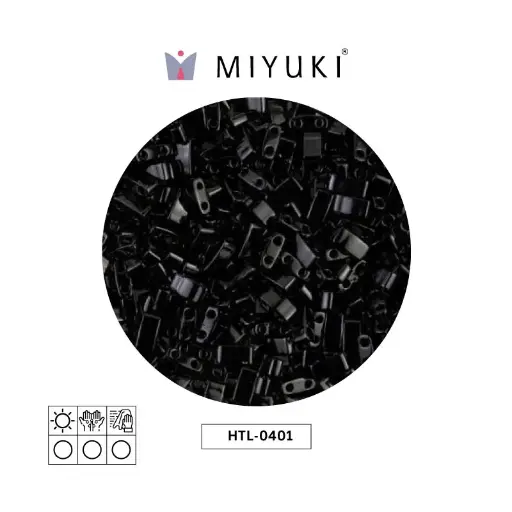 Miyuki half tila 5x2.3x1.9mm HTL0401 negro x 50g