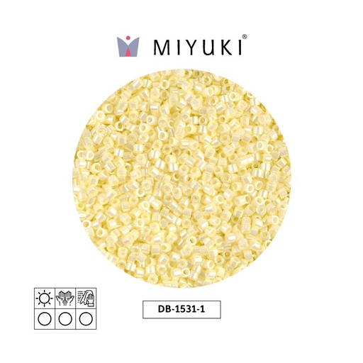 [28583] Miyuki delica 11/0 DB1531-1 opaco pálido amarillo Ceylon perlado x 50g