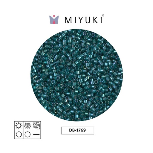 [28590] Miyuki delica 11/0 DB1769 sparkling azul verde forrado cristal AB x 50g