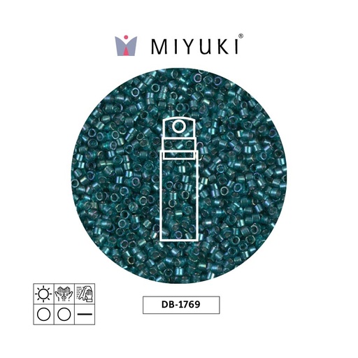 [11442] Miyuki delica 11/0 DB1769 sparkling azul verde forrado cristal AB x 10g