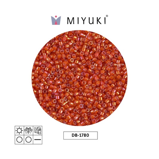 [27877] Miyuki delica 11/0 DB1780 forrado flame rojo AB x 50g