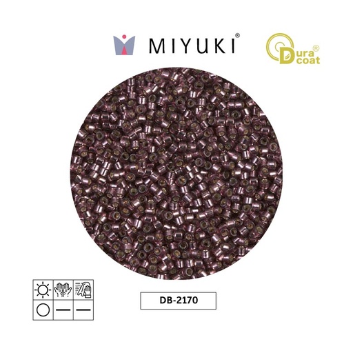 [27628] Miyuki delica 11/0 DB2170 plateado forrado raisin Duracoat x 50gr