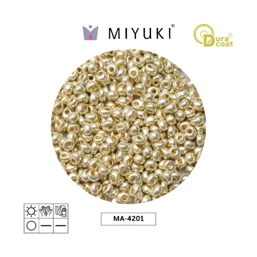Miyuki magatama 4mm MA4201 galvanizado plateado x 250g