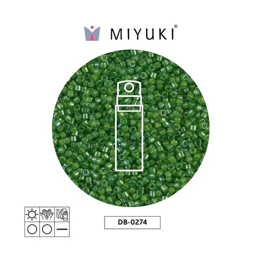[31102] Miyuki delica 11/0 DB0274 forrado verde lusterr x 10g
