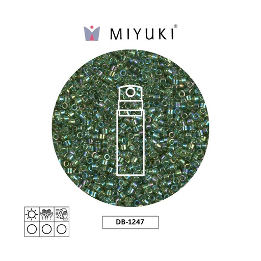 [15338] Miyuki delica 11/0 DB1247 tranparent verde AB x 10g