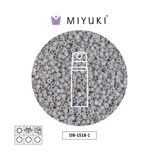 [10883] Miyuki delica 11/0 DB1518-1 mate opaco claro smoke x 10g
