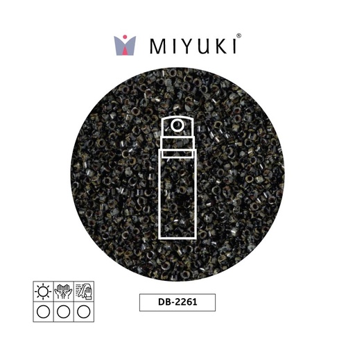[21986] Miyuki delica 11/0 DB2261 opaq negro picasso x 10gr