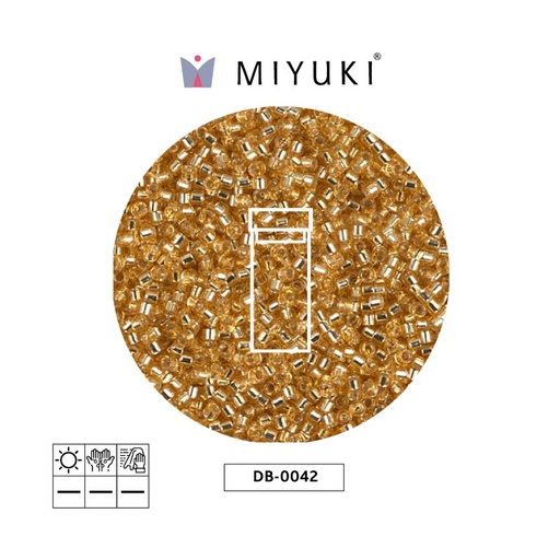 [15352] Miyuki delica 11/0 DB0042 dorado forrado cristal x 3g