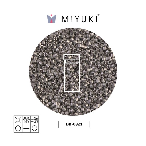 [32459] Miyuki delica 11/0 DB0321 mate metalizado plateado x 3g