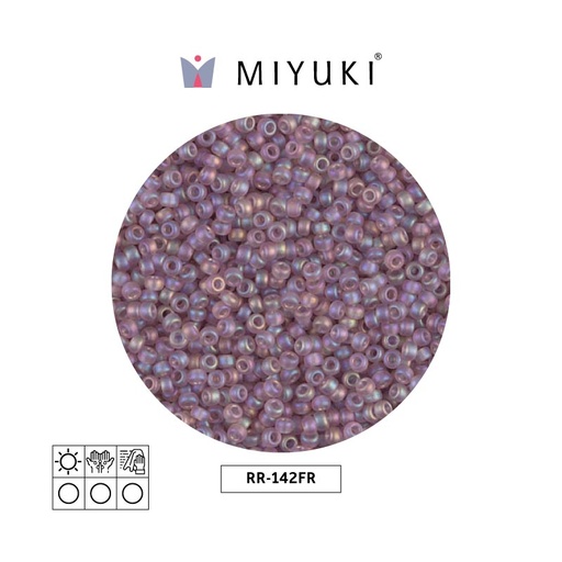 [17640] Mostacilla Miyuki rocalla 11/0 RR0142FR mate transparente ahumado morado AB x 250g