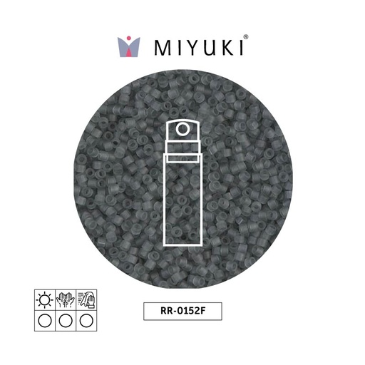 [31491] Mostacilla Miyuki rocalla 11/0 RR0152F mate transparente gris x 10g