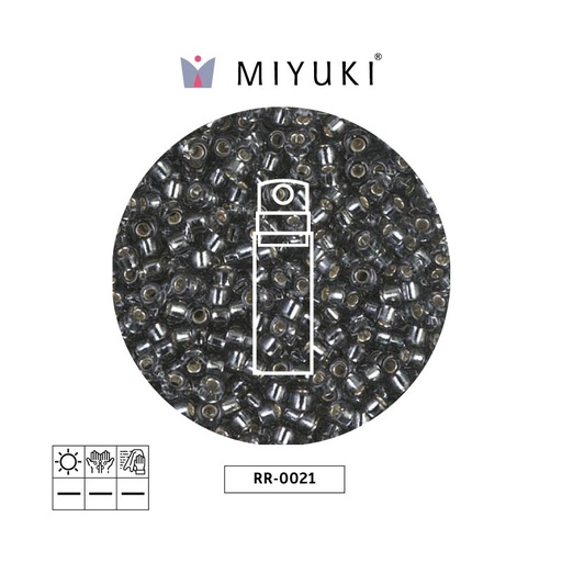 [32094] Mostacilla Miyuki rocalla 11/0 RR0921 mate gris forrado cristal x 10g