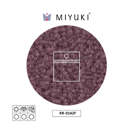 [32041] Mostacilla Miyuki rocalla 11/0 RR0142F mate transparente ahumado morado x 25g