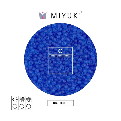 [32365] Mostacilla Miyuki rocalla 11/0 RR0150F mate transparente azul x 25g