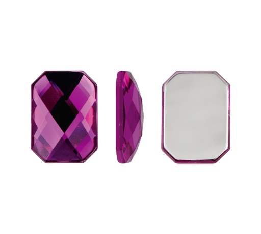 [22228] Acrilico K1037 octagon plano 10x12mm purple velvet 5 x und