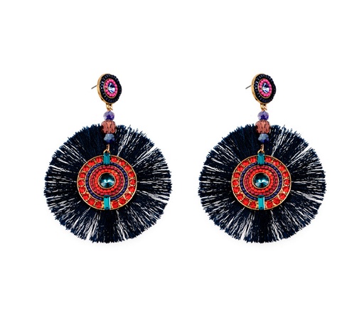 Aretes borla N.11 azul x par (copia)