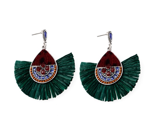 Aretes borla N.6 verde x par (copia)
