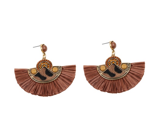 Aretes borla N.10 cafe x par (copia)