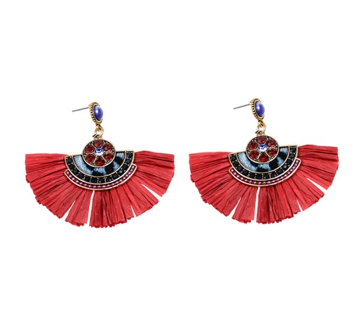 Aretes borla N.3 rojo x par (copia)