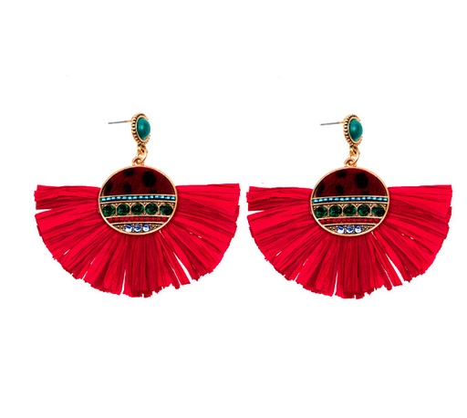 Aretes borla N.1 rojo x par (copia)