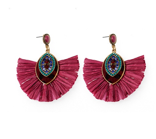 Aretes borla N.8 fuchsia x par (copia)