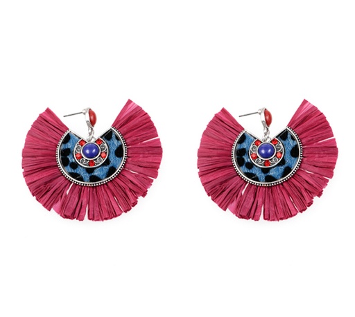 Aretes borla N.4 fuchsia x par (copia)